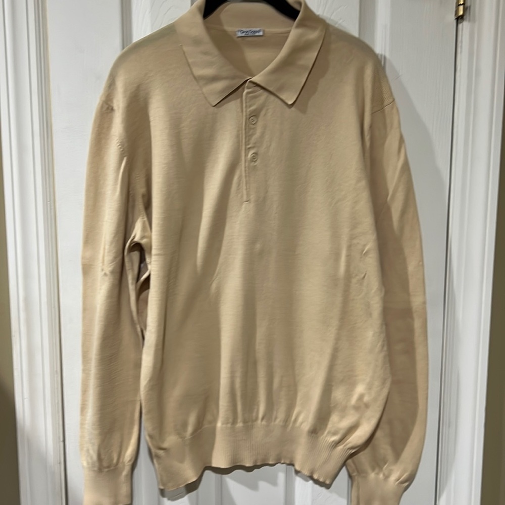 Gran Sasso Men’s Knit Sweater cream color Large